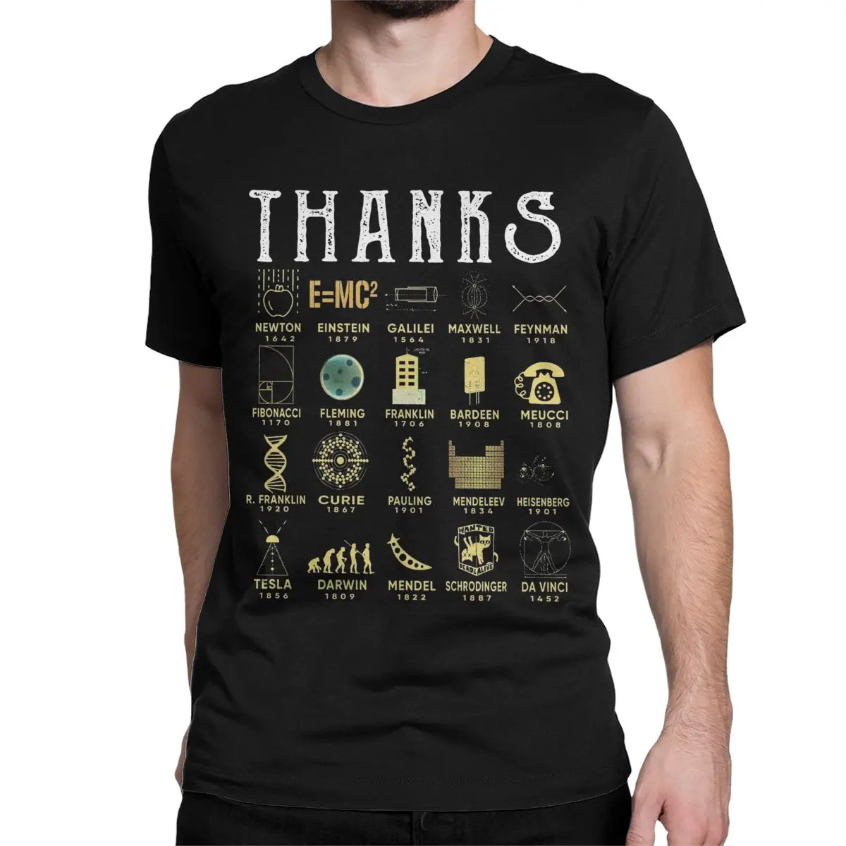 Thanks Scientists T Shirt Men Cotton Novelty T-Shirts Crew Neck Tee Shirt Short Sleeve Tops Birthday Present