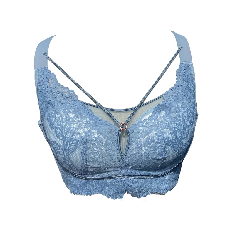 調節可能な薄型女性用ブラジャー-フルカップパッド入りギャザースタイル-ホームウェア下着-ビューティーフォームブランド-uネックバック-3列バックル