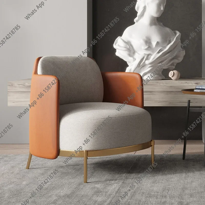 65 N Light luxury living room single sofa Nordic single chair designer leisure chair thousand bird grid sofa chair negotiation