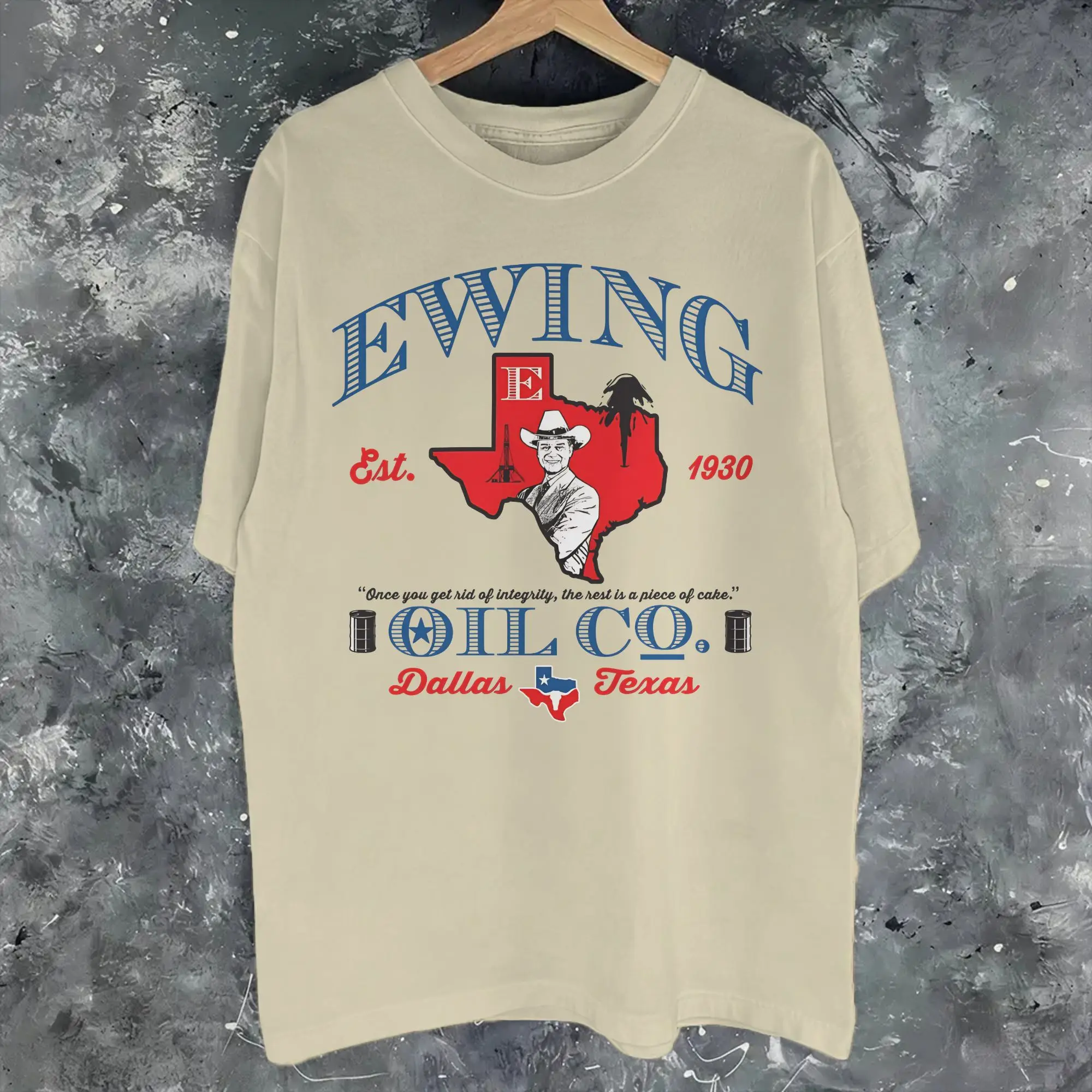 Ewing Oil Co. Dallas 70s TV Show  Graphic Print T Shirt for Men Women  Pure Cotton  Tee Shirt Clothing