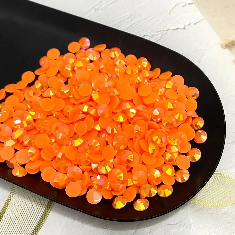 Orange-Rote AB Flatback Harz-Jelly-Strass-Steine 2mm 3mm 4mm 5mm 6mm – Kunststein-Perlen für Bastelarbeiten, DIY-Nagelkunst und Charms-Zubehör – Detail 5