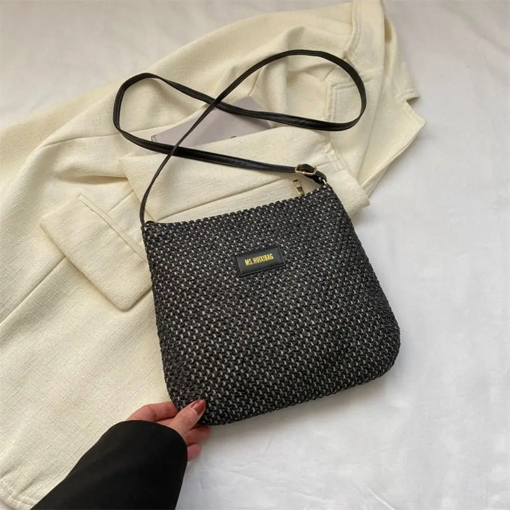 

New Fashion Straw Crossbody Bag Summer Retro Holiday Beach Bag Messenger Purses Women Woven Shoulder Handbag