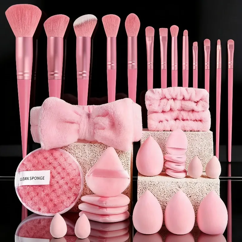 Juego de brochas de maquillaje profesional de 53 piezas con accesorios para combinación de kit de mezcla de bases para la piel perfecto para principiantes