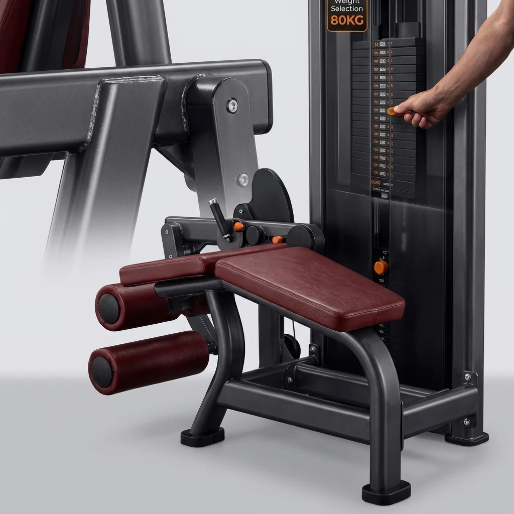 Commercial Gym Equipment Selectorized Seated Leg Extension Machine Model SSL1002 250kg Quadriceps Training Fitness Equipment