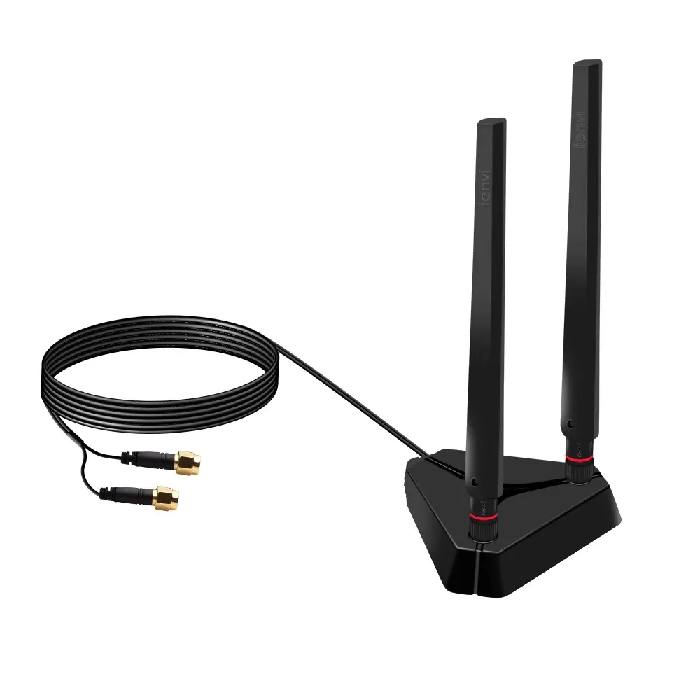 FENVI Rozszerzona antena bazowa o wysokim wzmocnieniu Dwuzakresowa 2.4G/5Ghz Dla AX210 AX200 9260 Karta WiFi Desktop PCIe Adapter Bezprzewodowy router AP