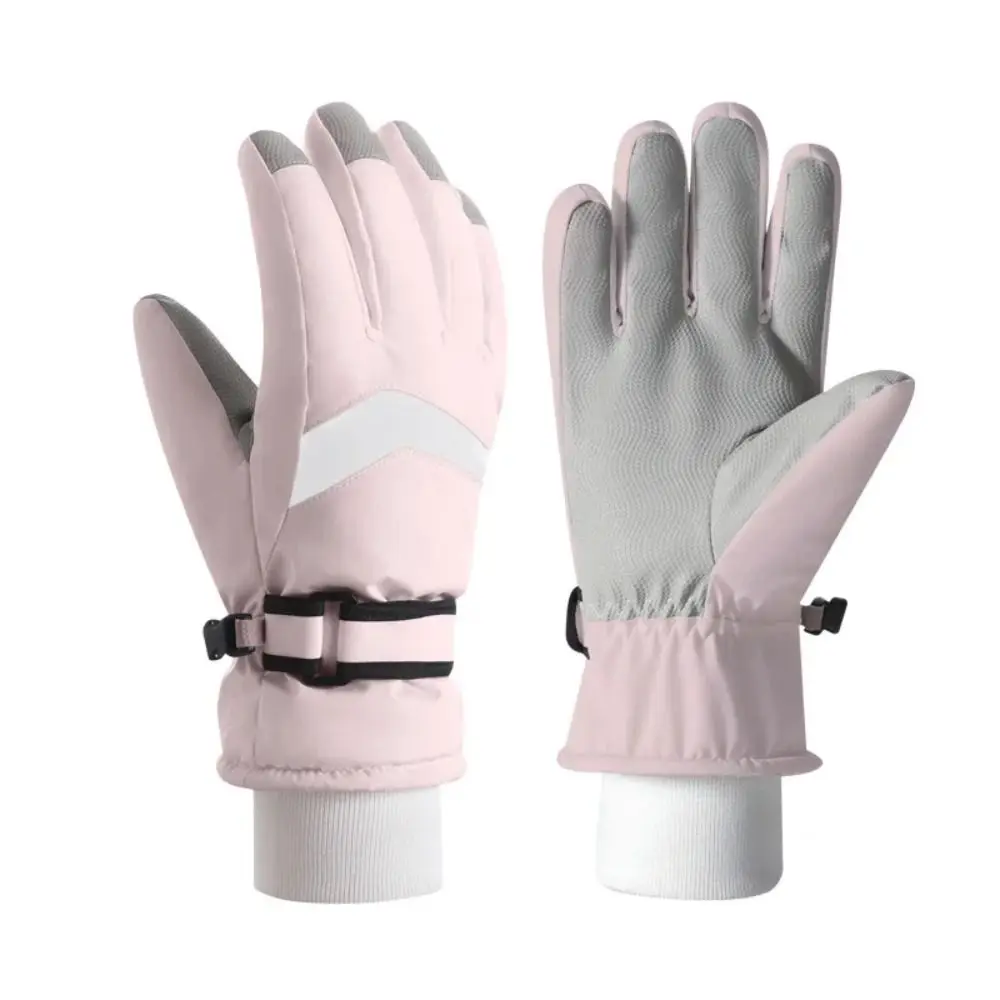 1 paio di guanti da pattinaggio da donna antiscivolo addensare protezione del palmo guanti da pattinaggio touch screen guanti da pattinaggio di figura antivento