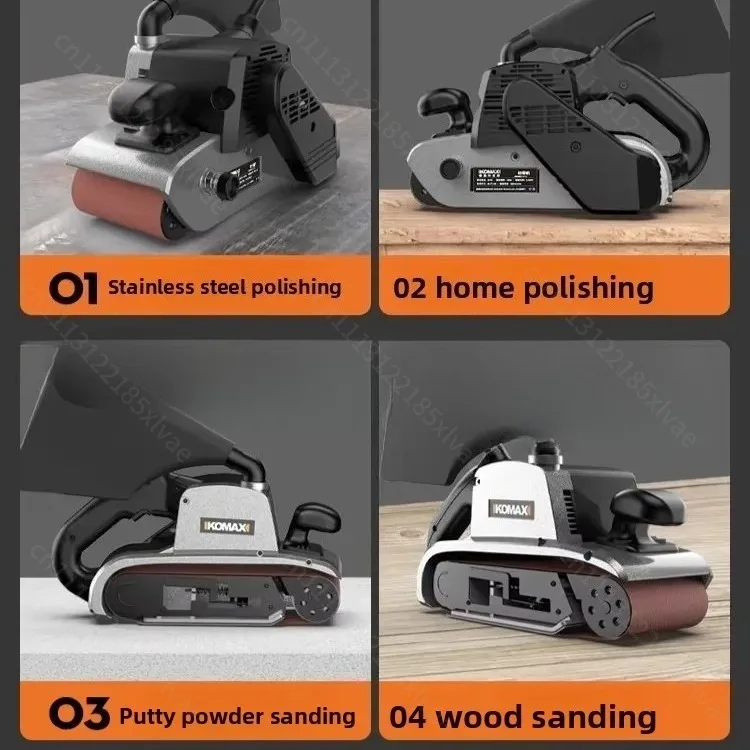 High-Power Portable Tank Belt Sander for Wood Surface Polishing Small Electric Sander for DIY Woodworking Projects
