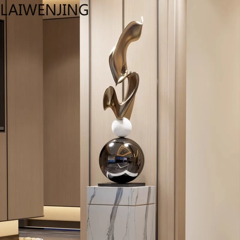 

HLZ light luxury high-end abstract art sculpture floor-to-ceiling large ornament high-end living room entrance decoration