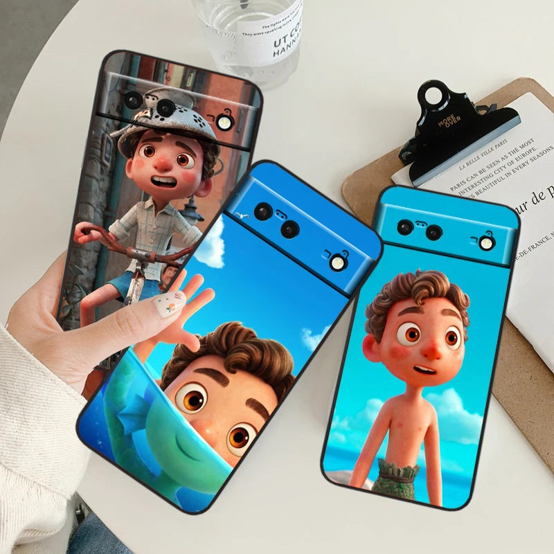 

Adventure Comedy Fantasy Luca For Google Pixel 9 8 7A 7 6A 6 5A 5 4 4A XL 5G Black Silicon Shockproof Shell Funda Phone Case