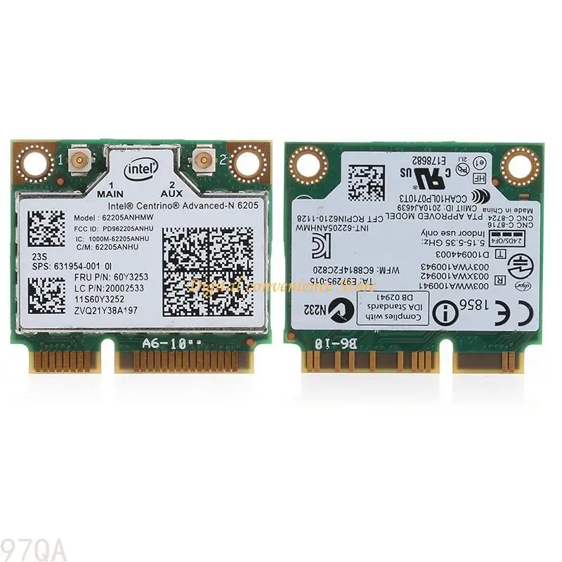 

97QA Mini PCI-E Wlan Card Dual Band 300M 2.4+5G Wireless Wifi PCI-E Card For Intel 6205