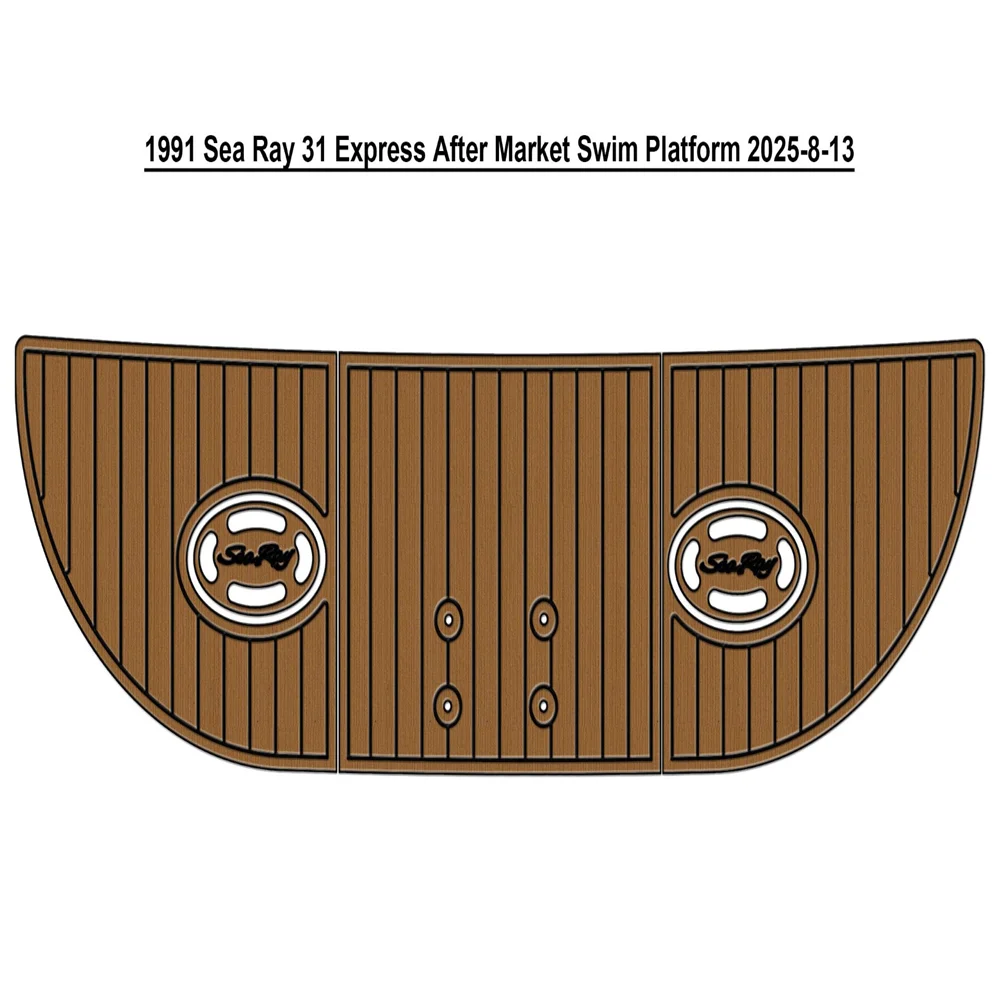 

1991 Sea Ray 31 Express After Market Swim Platform Pad Boat EVA Teak Deck Floor Mat SeaDek MarineMat Gatorstep Style