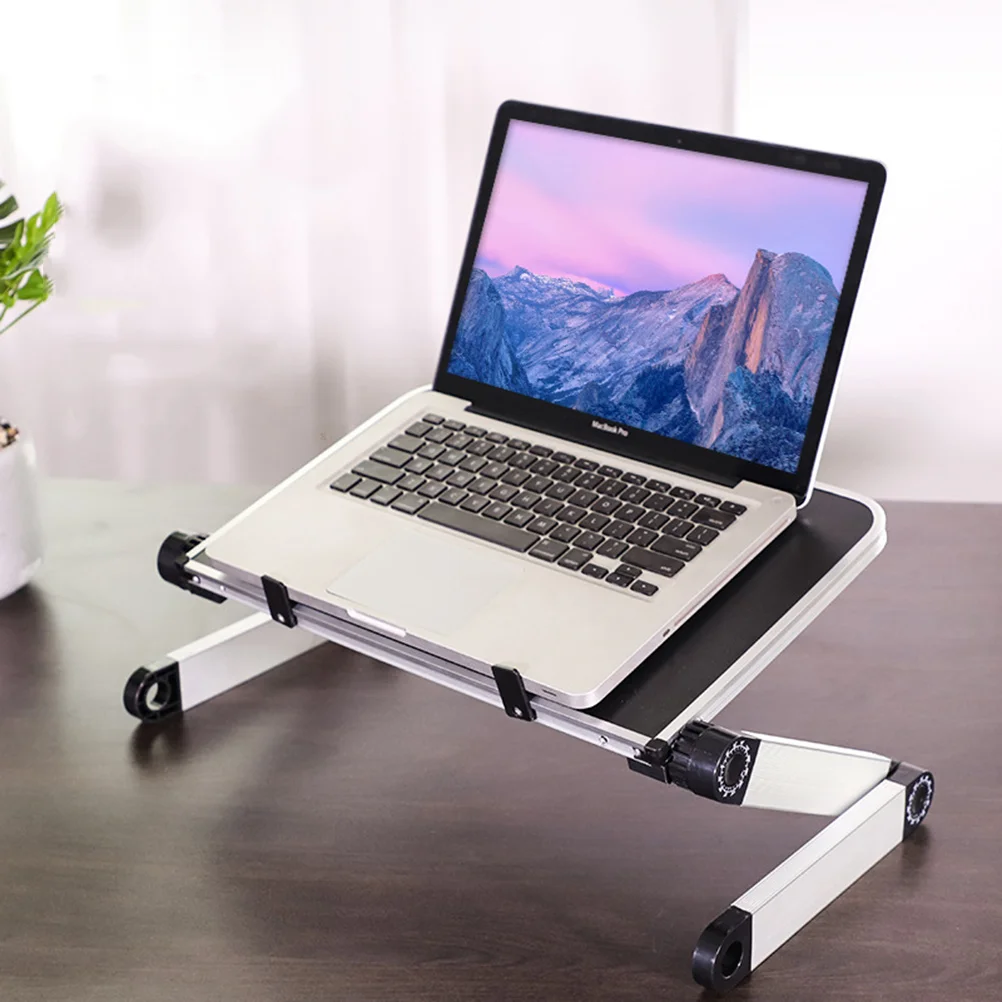 Portable Adjustable Aluminum Laptop Desk Stand Table Vented Ergonomic Stand (Black) laptop stand laptop holder