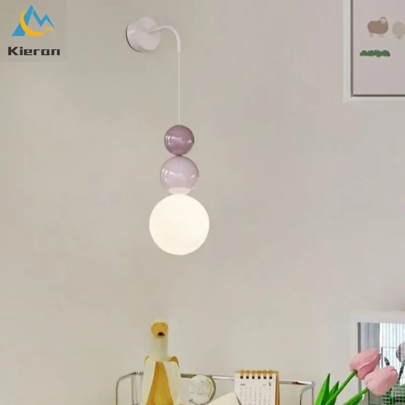 Nordic Modern Candied Gourd LED Wall Lamp Bedroom Study Restaurant Hotel Chandelier Living Room Decor Suspension Wire Wall Lamp