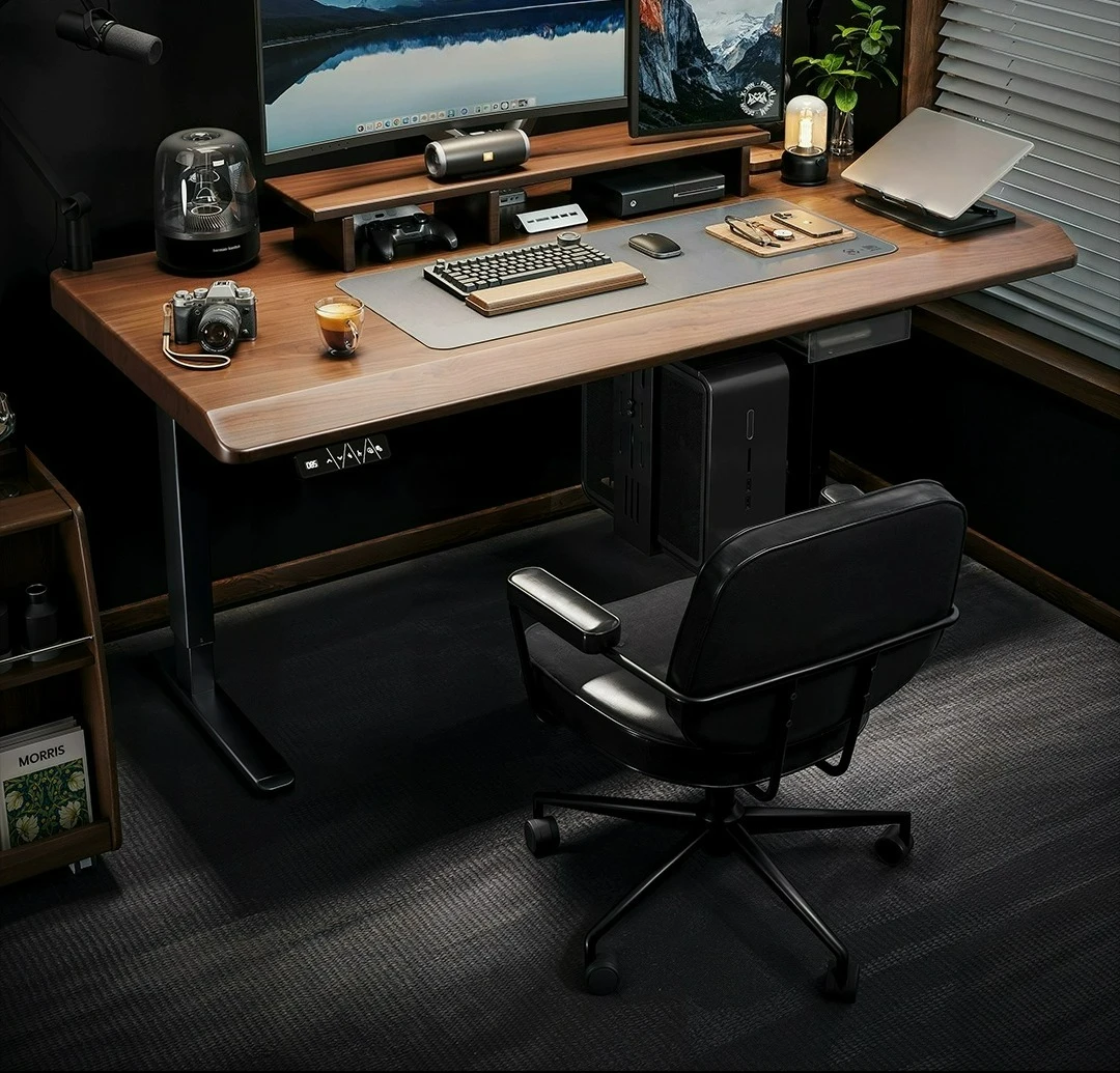 

Customizable Solid Wood Electric Lifting Table Smart Computer Desk Double Desk Desk Home Table Study Workbench