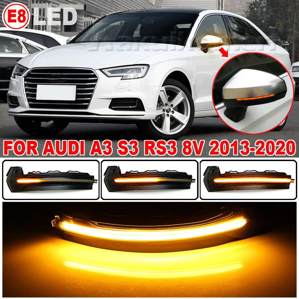 Clignotants LED Rétroviseur Pour Audi A3/S3/RS3 8V 2013-2018 - Sans Erreur Canbus, 33 LED, Plug & Play - 12