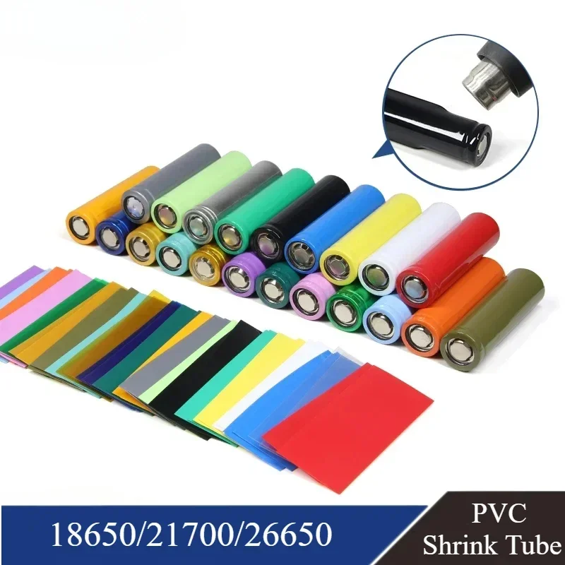 20~300pcs PVC Heat Shrink Tube 18650/21700/26650 Lipo Battery Wrap Precut Insulated Film Cover Lipo Battery Sleeve Casing