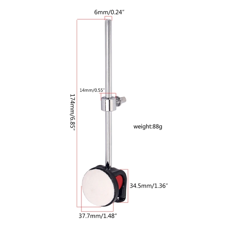 Drum Pedal Beater Bass Drum Hammer Felt Head Drum Foot Pedal Beater Percussion Instrument Part Replacement White 69HD