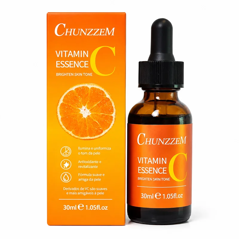 30ml CHUNZZEM VC Facial Serum Vitamin C Essence Brighten Even Skin Tone Antioxidant Non Greasy Fast Absorb Face Serum For Daily