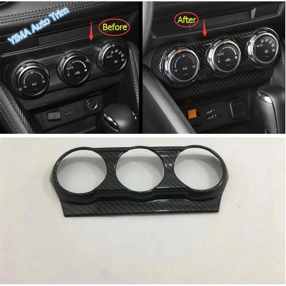 Car Accessories Central Control Air Conditioning AC Switch Knob Panel Decor Frame Cover Trim Fit For Mazda CX-3 CX3 2016 - 2021