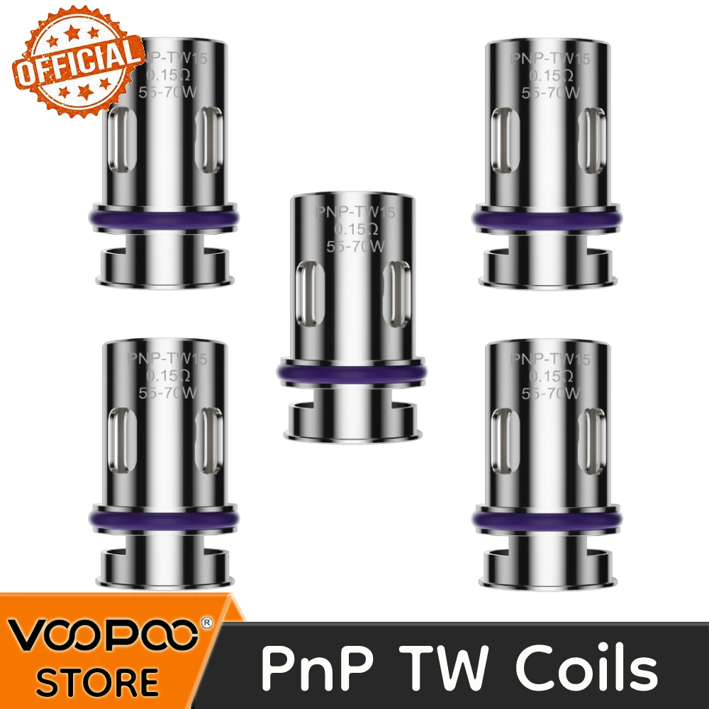 5pcs-15pcs Original VOOPOO PnP-TW Coil PnP TW15 0.15ohm TW20 0.2ohm TW30 0.3ohm For PnP Pod II Cartridge Drag H80S Drag E60 Kit