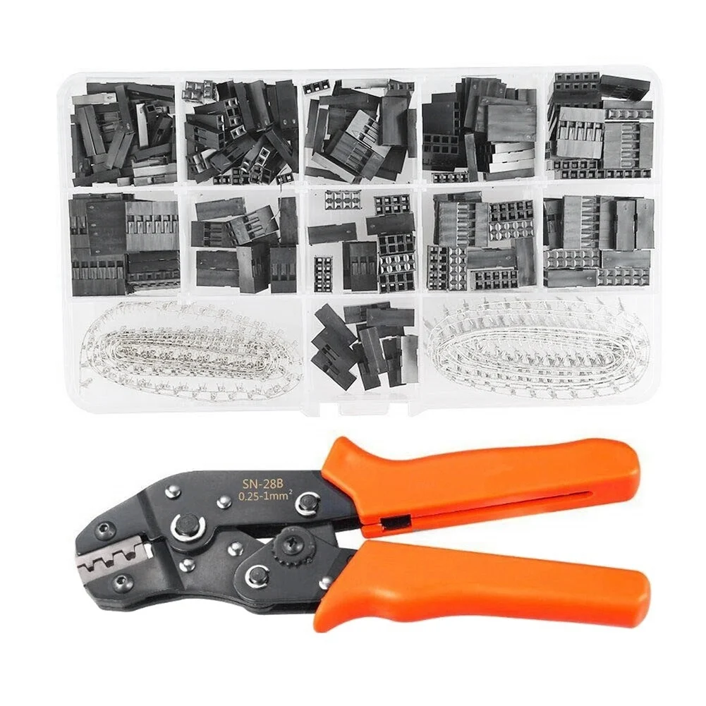 A64K 620Pcs Dupont Connector Kit with Wire Crimper Plier 2.54Mm Pitch 1/2/3/4/5/6 Pin JST SM and 2.54 Mm JST XH Male/Female
