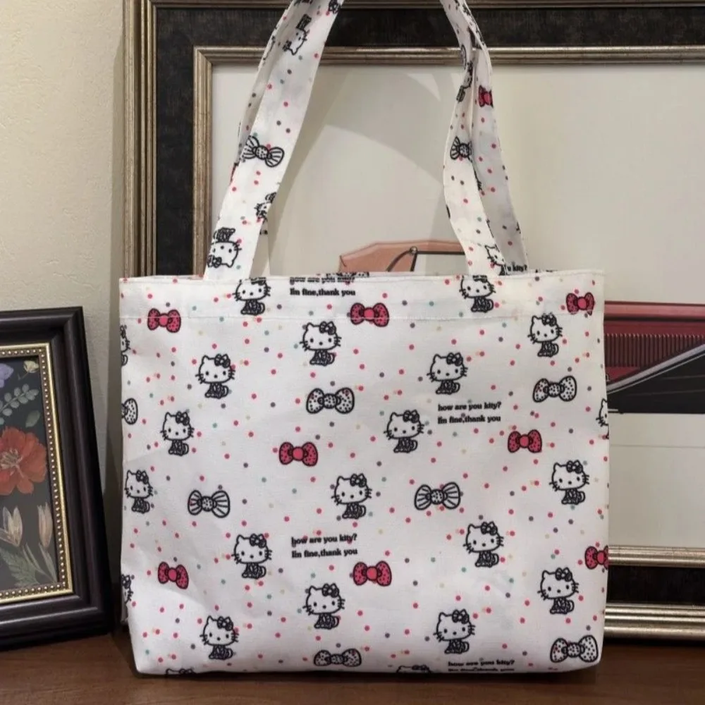 

Hello Kitty Handbag Cute Cartoon Originality Canvas High-capacity Commute Versatile Bag New Fashion Comfort Leisure Canvas Bag