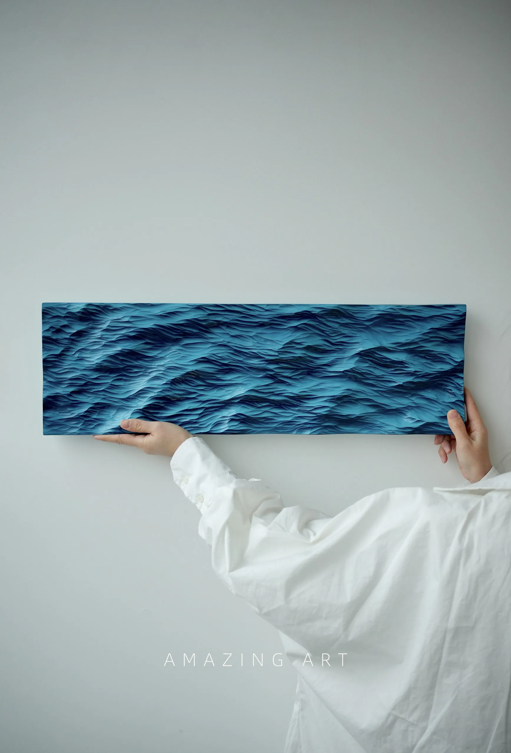 3D three-dimensional relief painting decorative painting sofa background wall hanging modern simple light mural