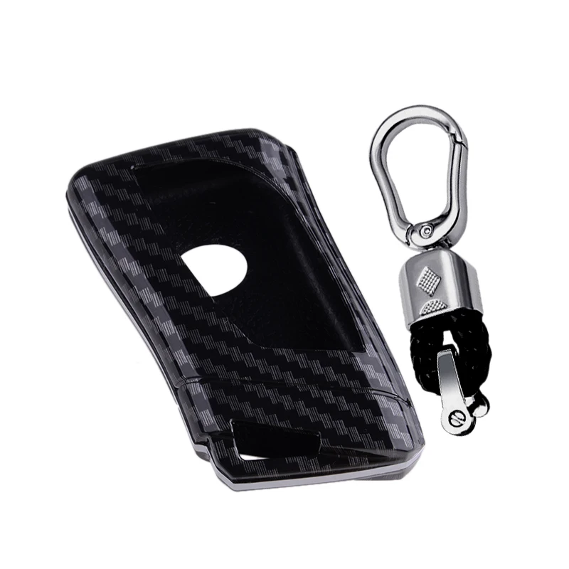 

Чехол для автомобильного ключа с текстурой карбона, 3 кнопки, с брелоком, ABS, подходит для Lexus ES LC LS UX NX LX 2022
