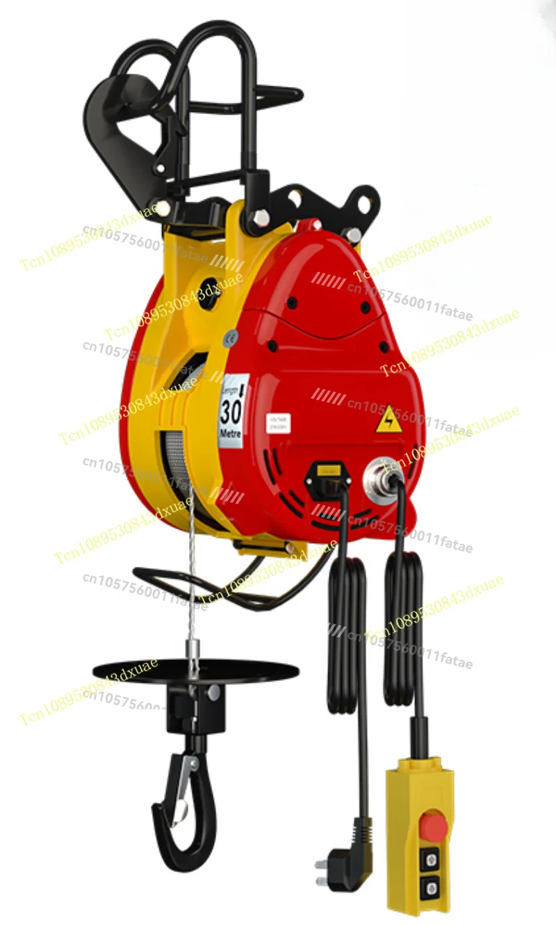 Household Small Lifting Micro Electric Hoist Portable Remote Control Winch，Electric Hoist 220v Crane