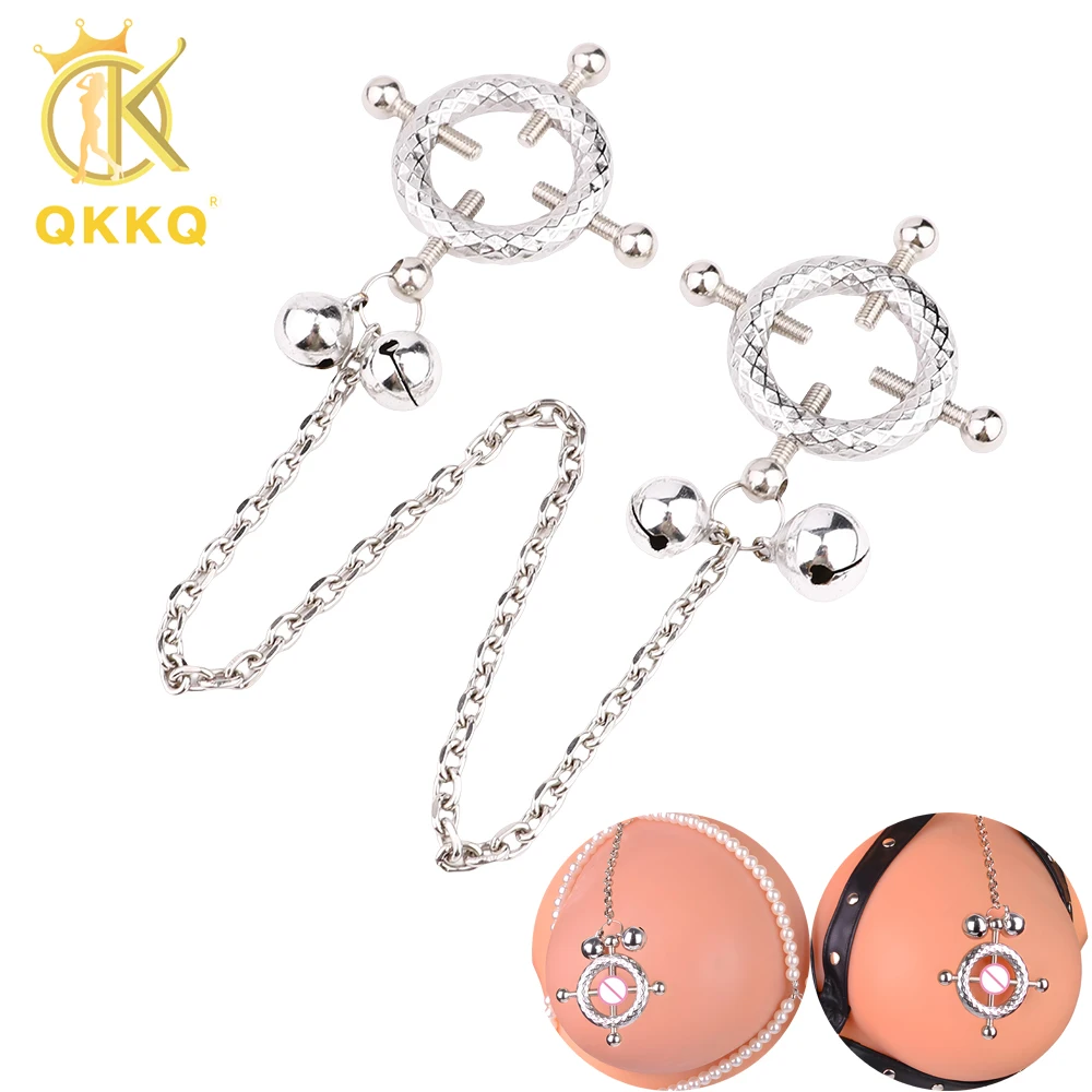 

QKKQ Metal Stainless Steel Nipple Clamps Adult Toys Breast Clamps With Adjustable Chain Nipple Stimulators BDSM Female Sex Toys