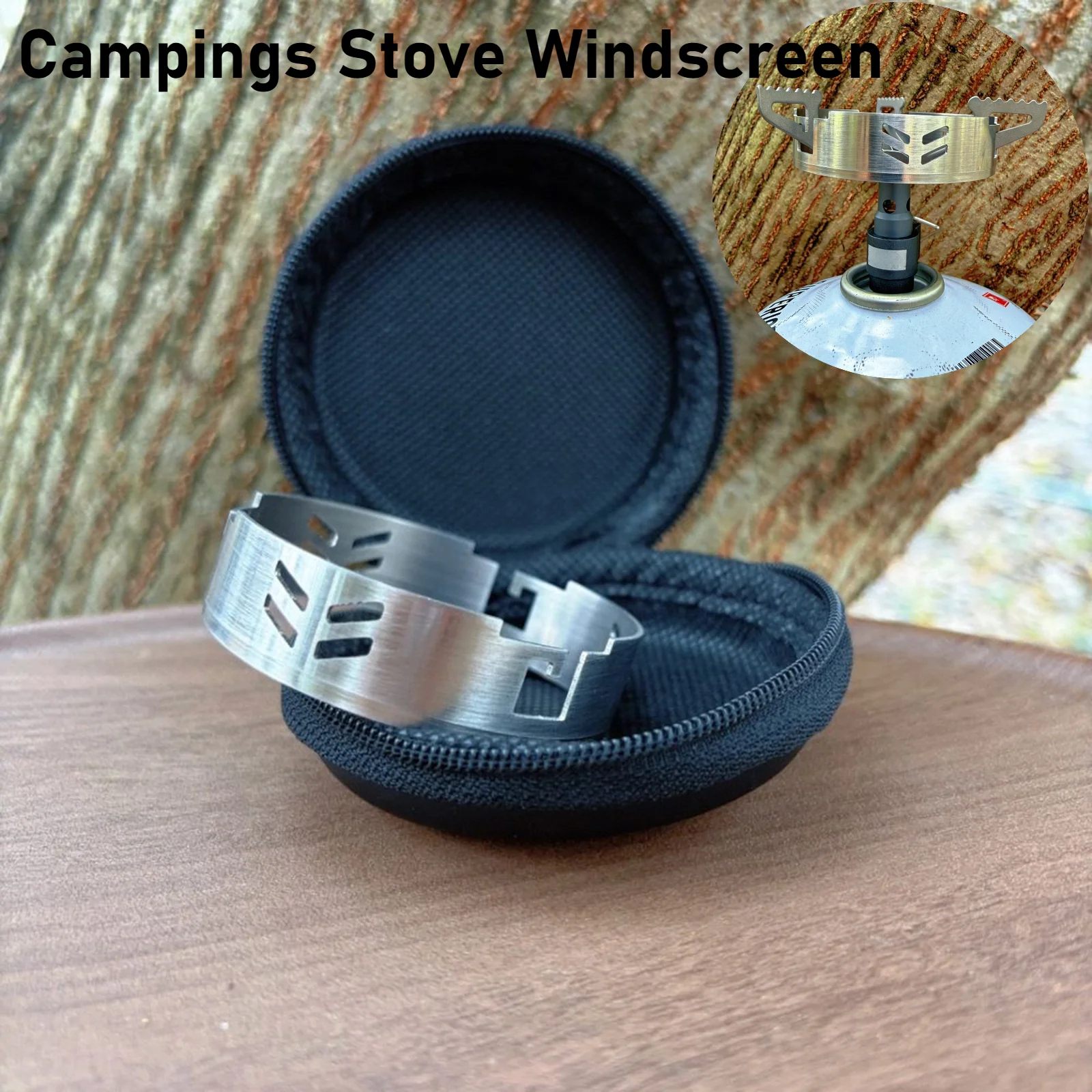 Outdoor Gas Wind Shield Stainless Steel Windproof Ring Camping Stove Support Rack for SOTO Spider Stove ST310 Brothers BRS3000T