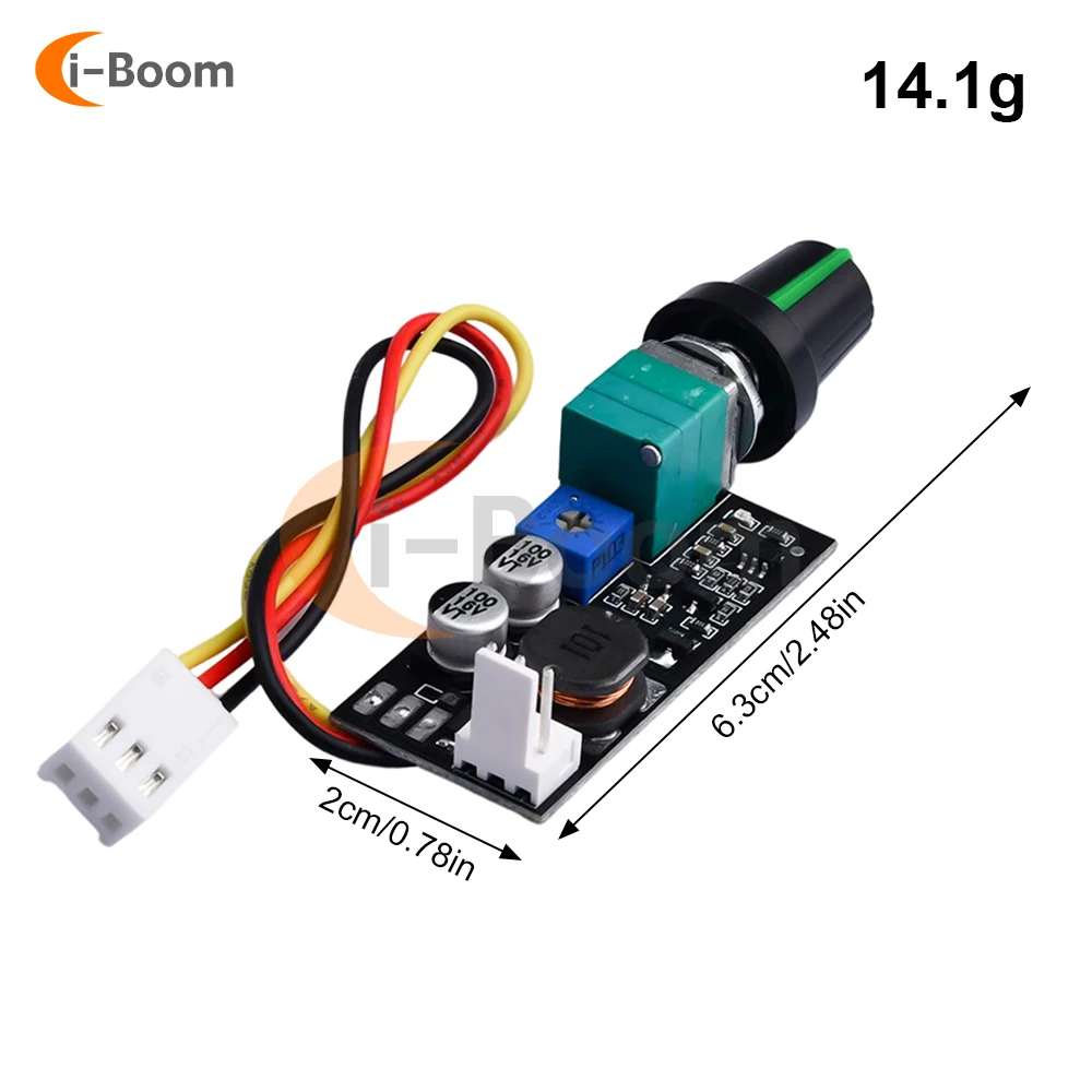 Controlador de velocidad del ventilador PWM ajustable con interruptor de perilla DC 5V 12V 2/3, regulador de velocidad del ventilador de cable,