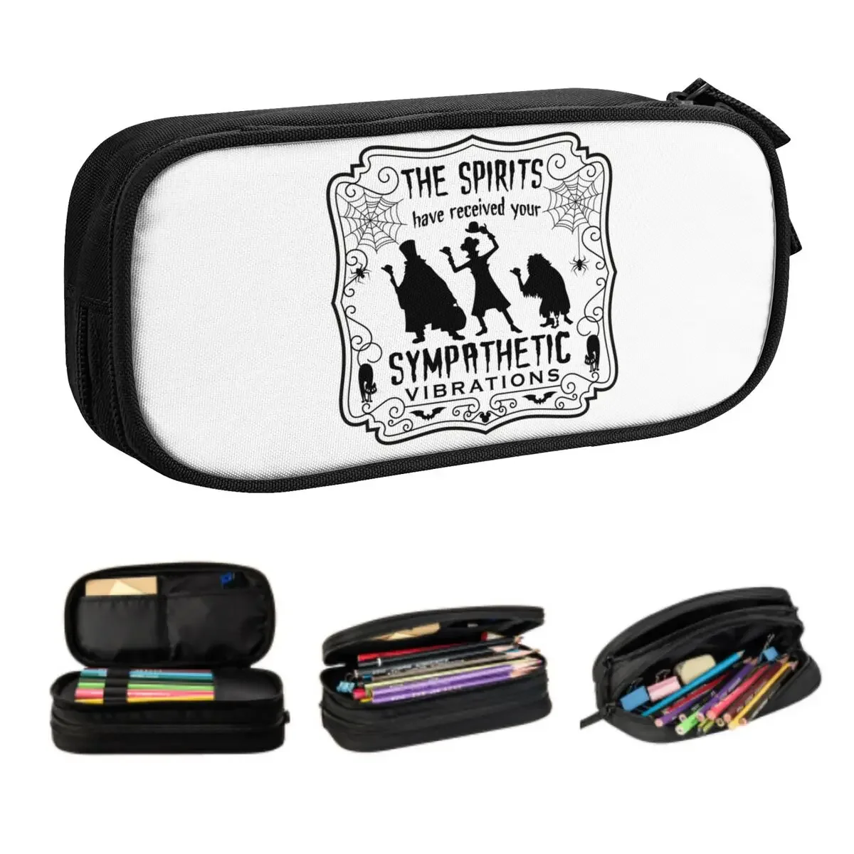 Custom Kawaii Haunted Mansion Pencil Cases for Large Capacity Halloween Grim Grinning Ghost Pencil Bag School Accessories