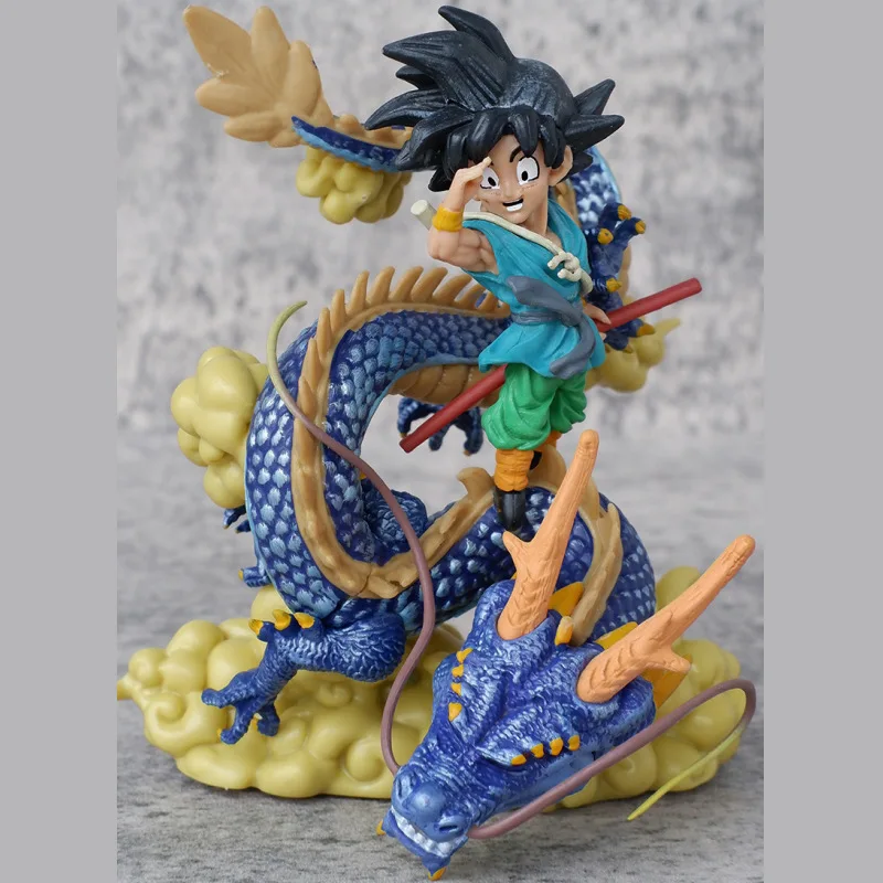 Dragon Ball Goodbye Goku Shenron Scene with Golden Cudgel Action Figurine Desk Anime Model Toys Figures Gift 13cm