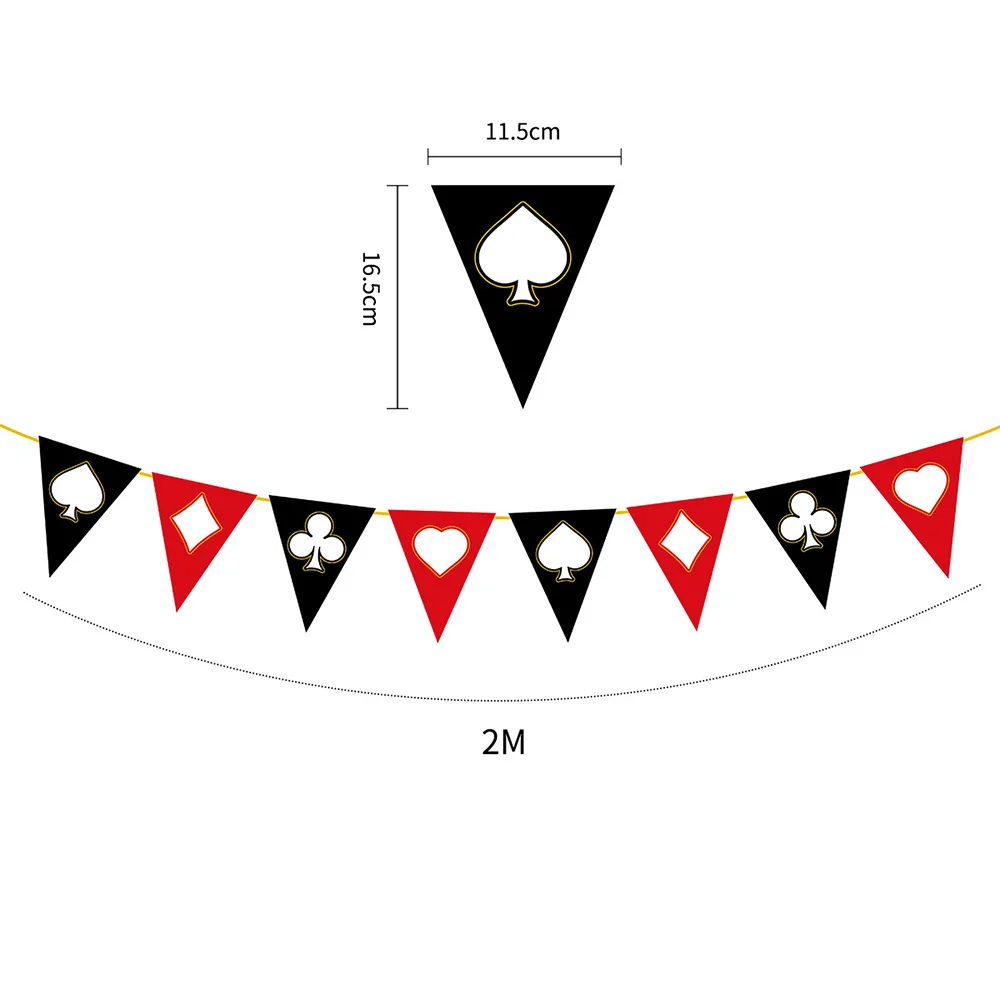 Casino Honeycomb Table Centerpieces Banner Casino Letter Flag Game Night Adult Favor Vegas Poker Red Black Birthday Party Decor