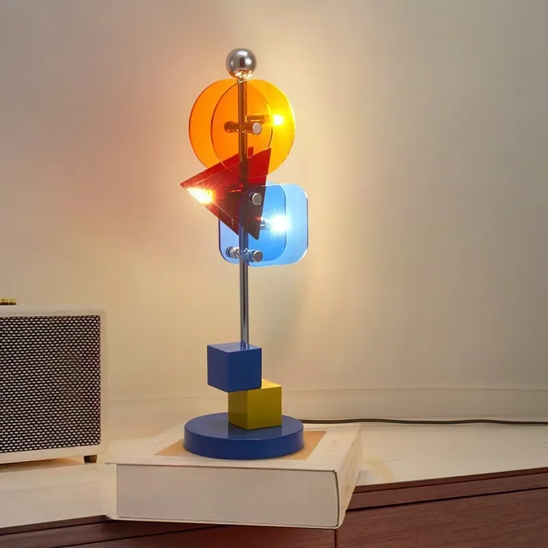 Memphis Style Desk Lamp Modern Minimalist Creative Bedside Light Nordic Bedroom Study Decoration Atmosphere Table Lighting