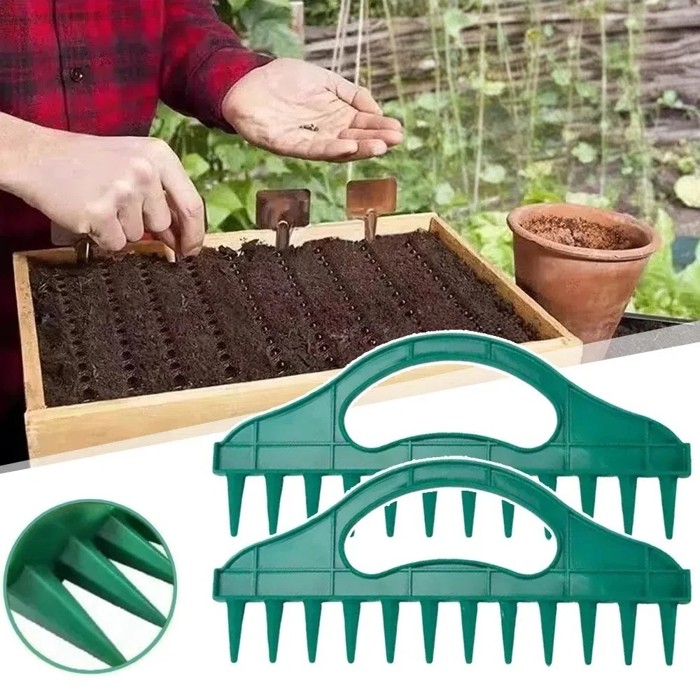 3Pcs Plastic Hand Dibbler Seed Spacer for Garden Fast Seeding Seeder Planting Seeds Soil Loosening Gardening Sowing Tools