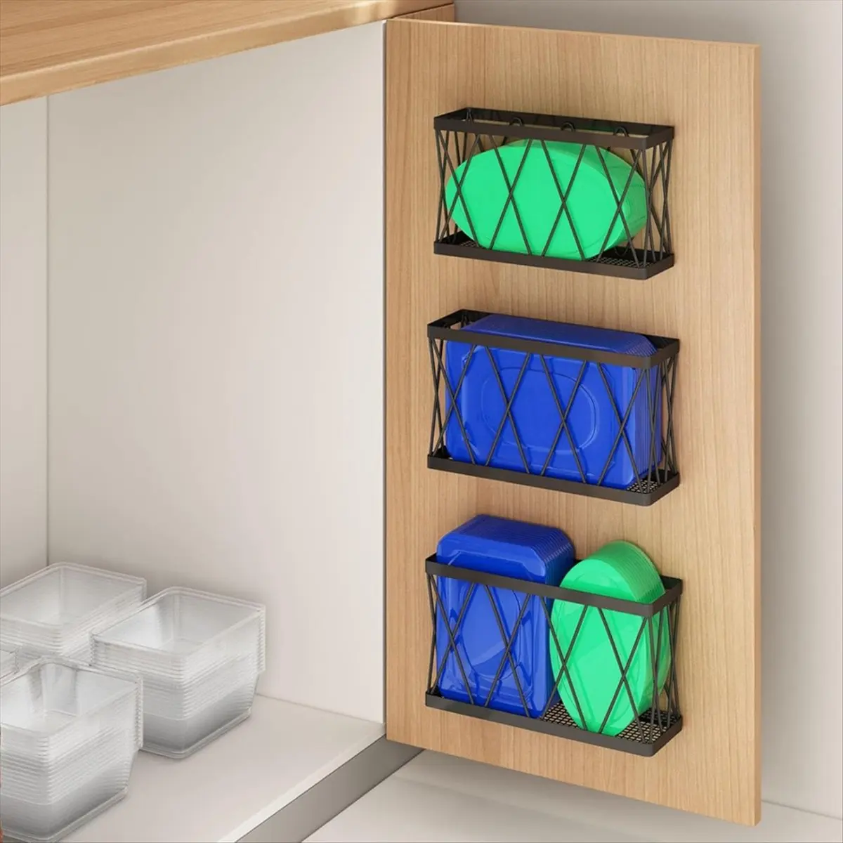 2026 + 3 عبوات منظم للخزانة، منظم خزانة المطبخ، منظم مخزن فوق الباب، منظم غطاء مثبت على الحائط