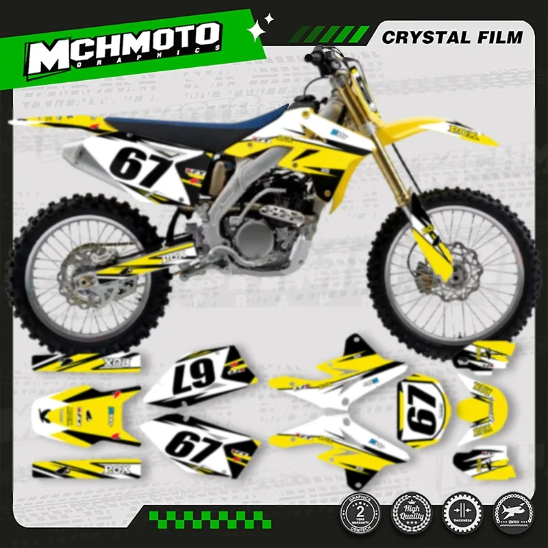 

MCHMFG MOTO для SUZUKI 2007 2008 2009 RMZ 250, индивидуальная команда, мотоциклетная графика, фоновая наклейка, комплект 003