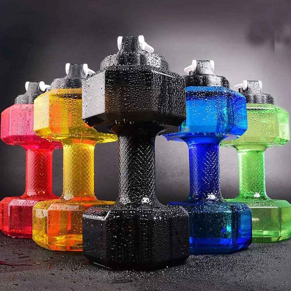 1Pcs Dumbbell Shape Water Bottle Petg Fitness Water Bottle L