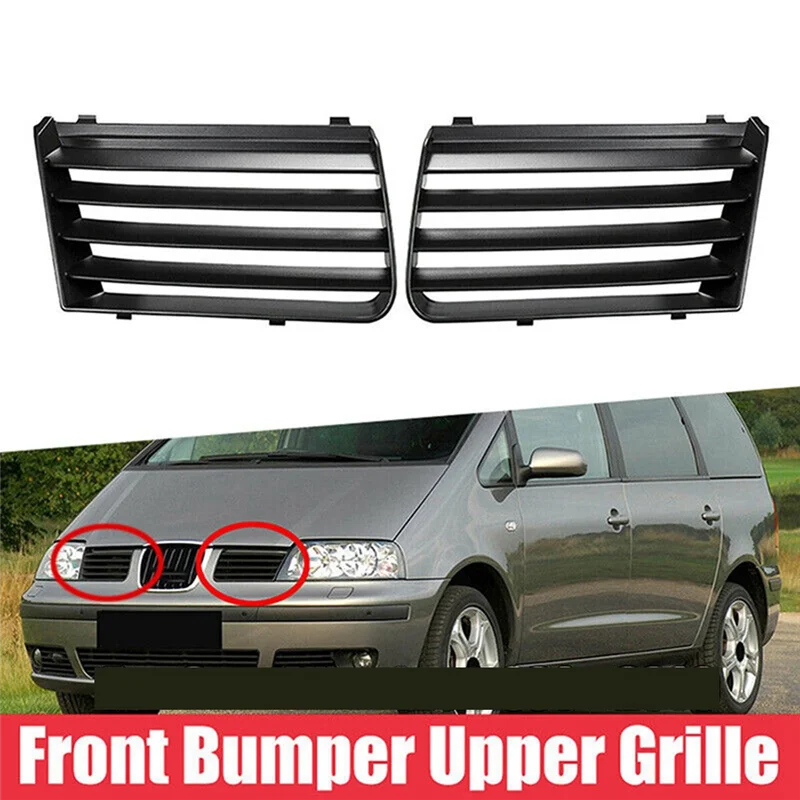 

AEA6-2PCS L+R Black Bumper Radiator Grille Trim 7M785365301C 7M785365401C For Seat Alhambra 7M 2001-2010