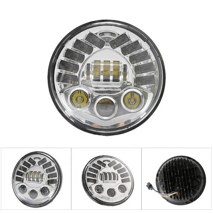 motorcycle lighting system led H4 parts 5 3/4 Led Projector 5.75'' 12v Chrome Adaptive Round Led Headlights with high low beam