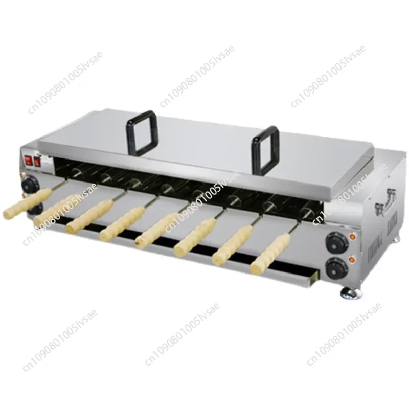 With 8 Roller Electric Hungarian Chimney Cake Maker Chimney Cake Rolls Grill Oven Machine Waffle Maker Bread Roll Baking Machine