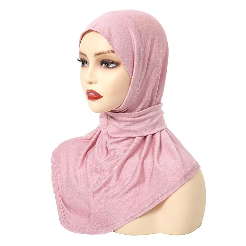 Hijab instantáneo para mujer, gorro de cobertura completa, cierre a presión, bufanda, turbante Islámico