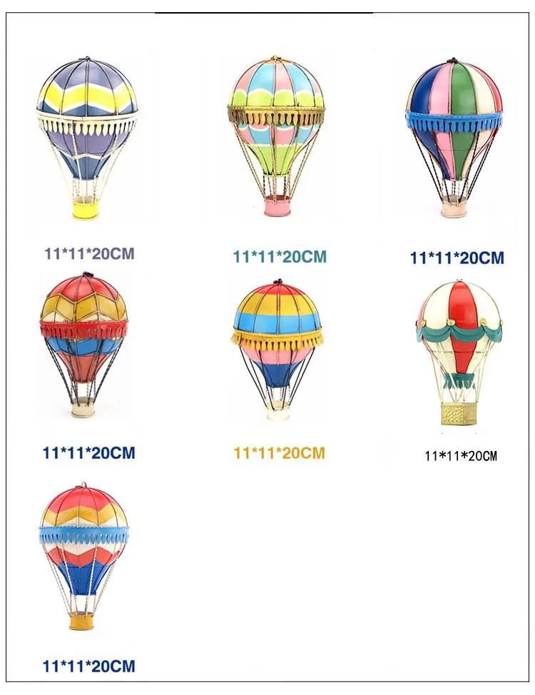 Modern Iron Hot Air Balloon Club Party Wall Decoration Accessories Home Kidroom Retro Metal Wall Mural Colorful Turkey Balloon