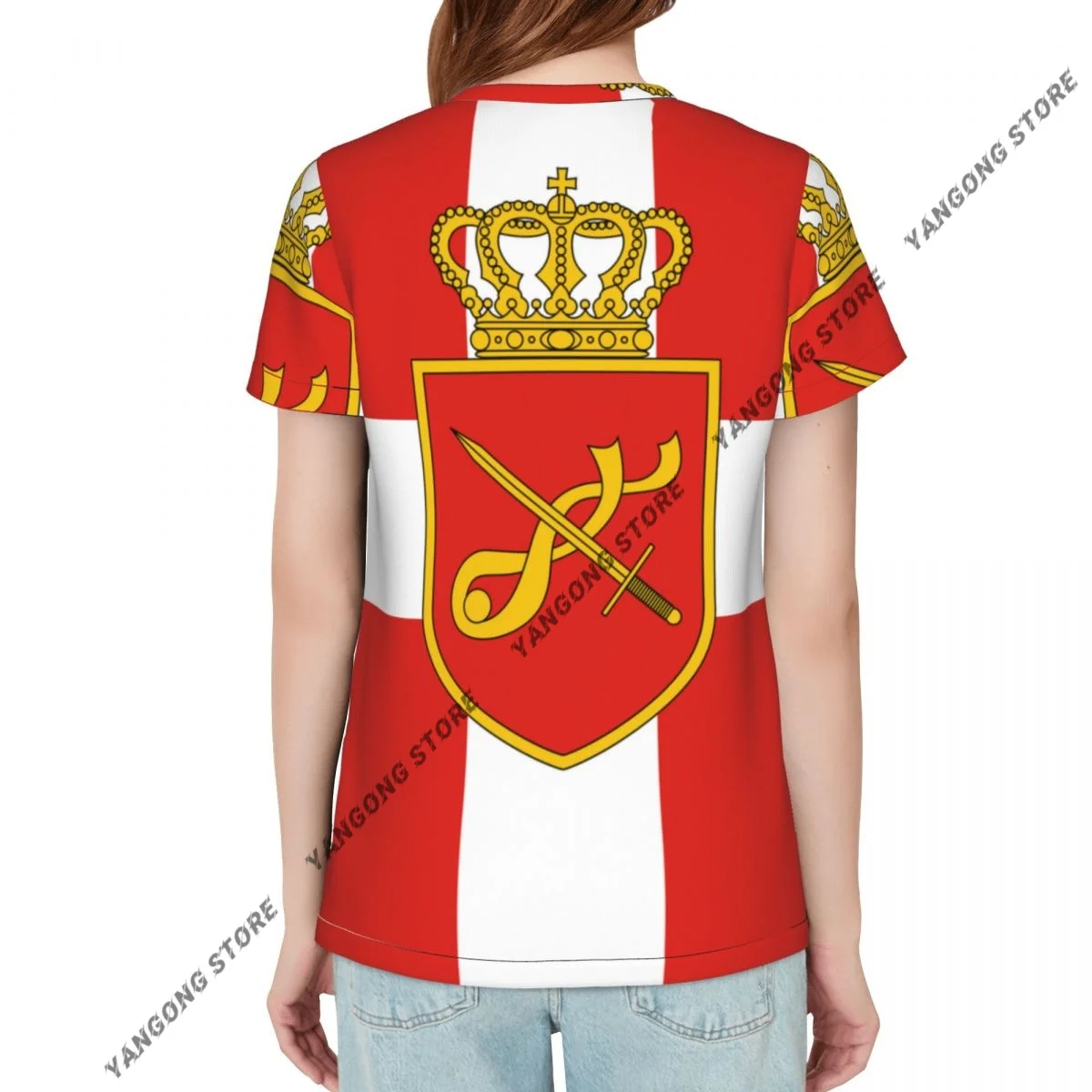 Women's T-shirt ladies casual Flag Of The Georgian Armed Forces female T-shirt short-sleeved T-shirt summer thin tops