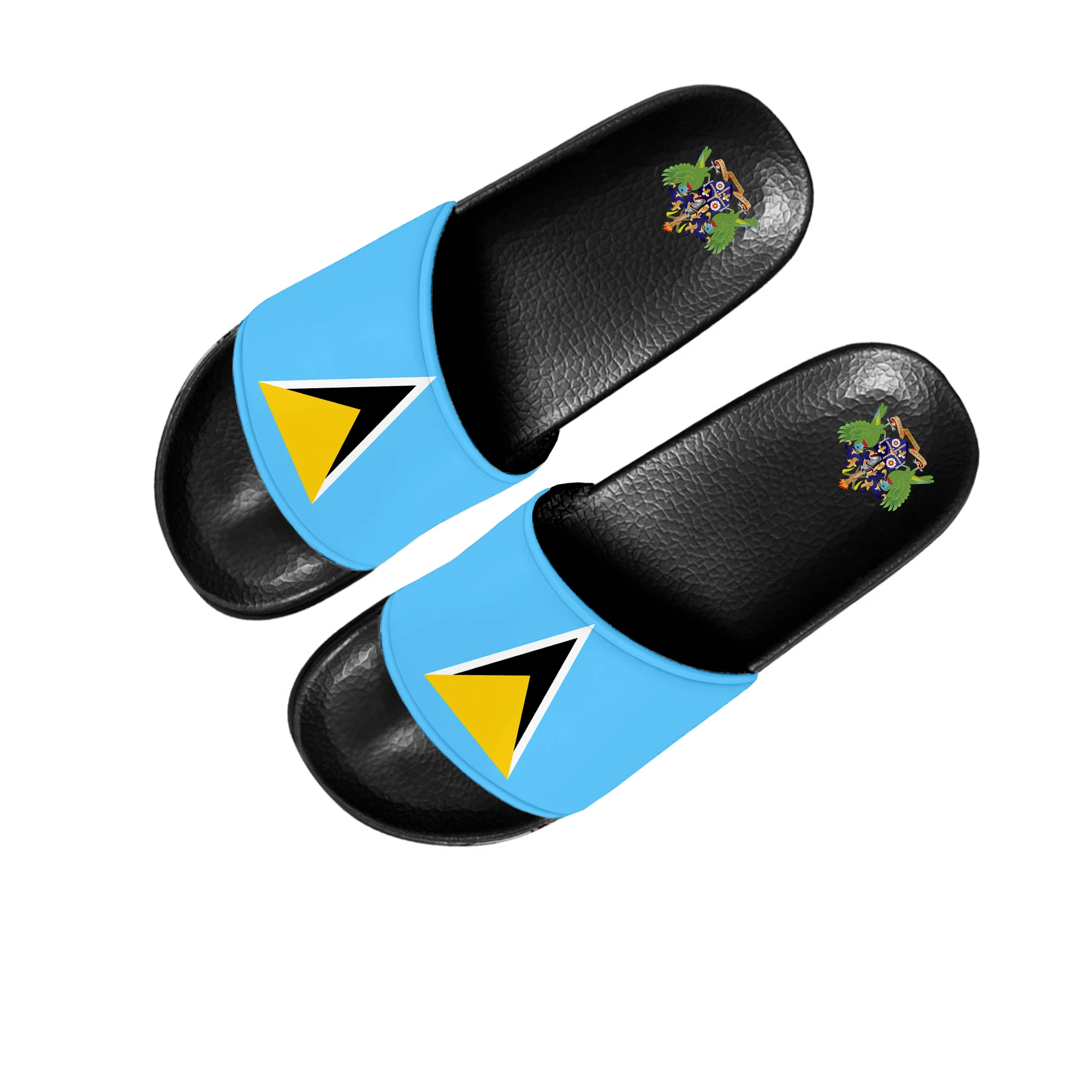 

Saint Lucia Flag Slippers Home Water Shoes Men Women Teenagers Children Saint Lucia Beach Pool Sandals Custom Summer Slipper