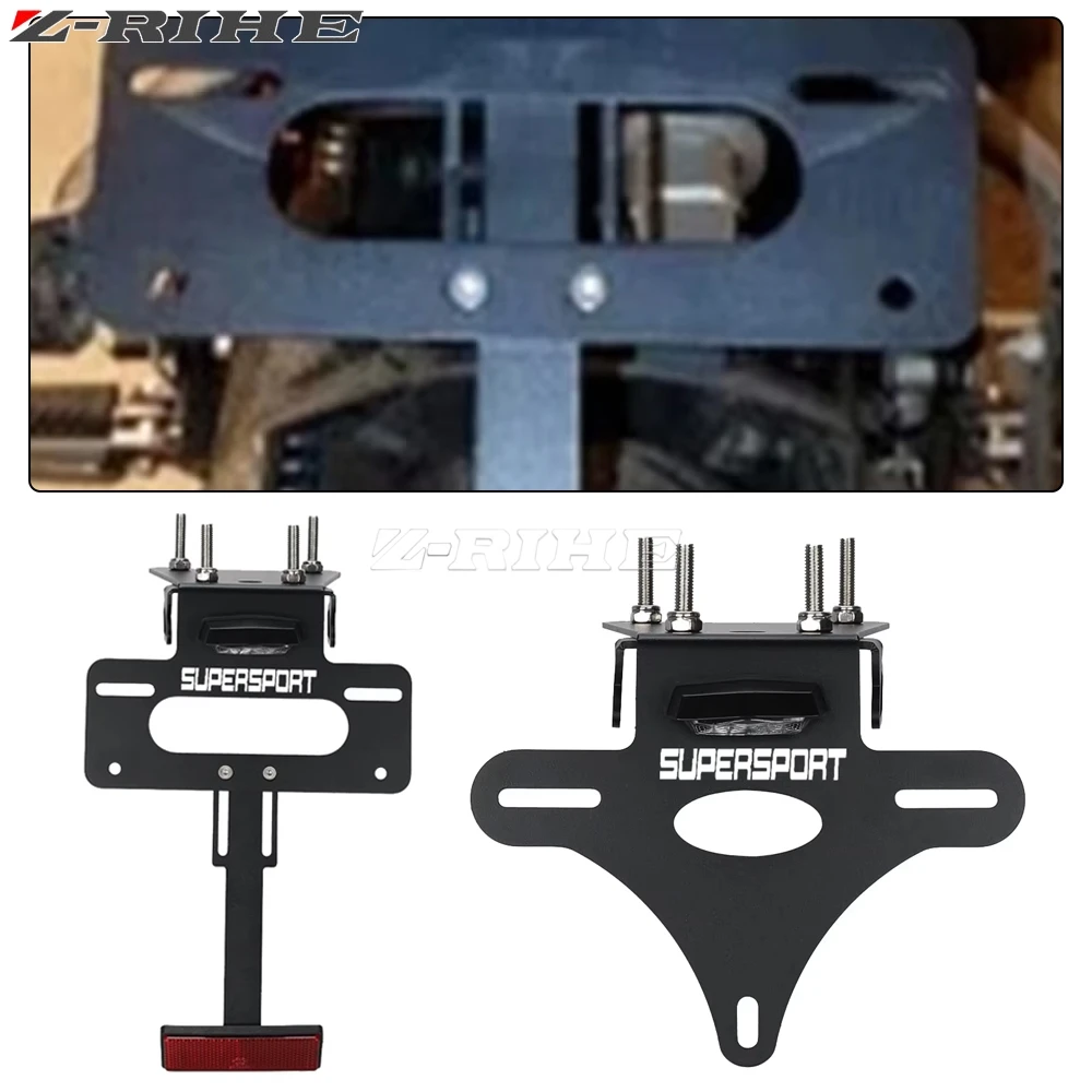 For DUCATI Monster 1200 797 659 821 R S 2017 2025 Supersport 939 950 License Plate Holder Fender Eliminator Tail Tidy LED Light