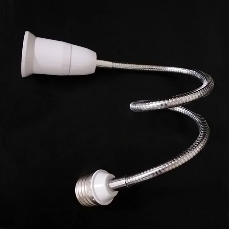 18/28/38/48cm Long E27 to E27 Base Gooseneck Extension Adaptor Converter Screw Socket Fireproof Extender Lamp Light Bulb Holder