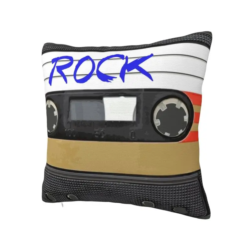 Rock And Roll Music Cassette Pillow Case 45x45cm for Living Room Music Lover Luxury Cushion Cover Square Pillowcase